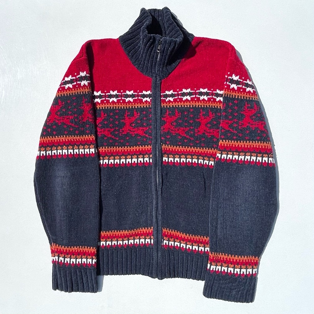 Vintage CPS by Basic Brand Full Zip Knit Sweater Size Women’s Large Multicolored